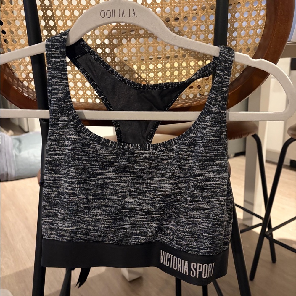 Victoria's Secret Gray Marled Racerback Sports Bra - Victoria Sport